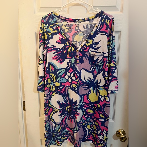 Lilly Pulitzer Dresses & Skirts - Lilly Pulitzer Palmetto Dress Tropical Pink Catwalk - Size Large